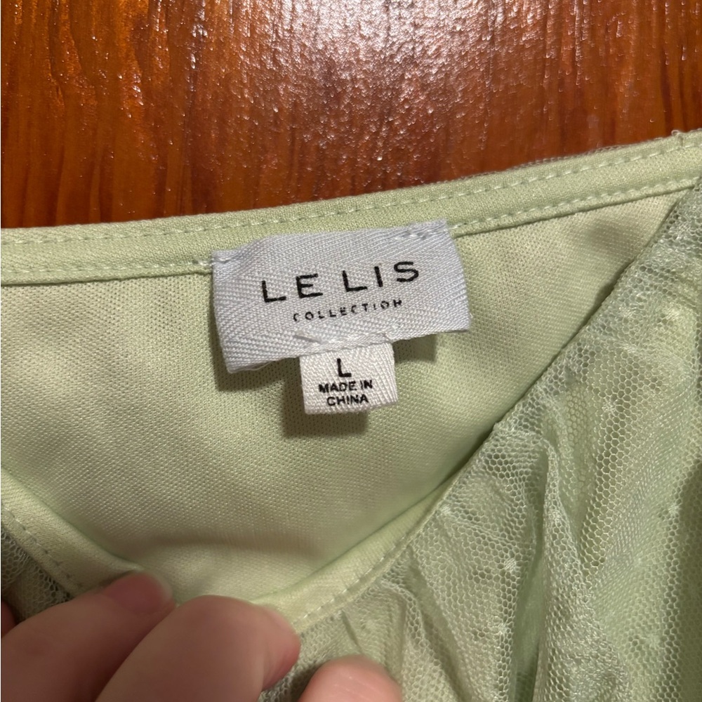 LE LIS Light Green Bodysuit Size Large - Picture 4 of 6